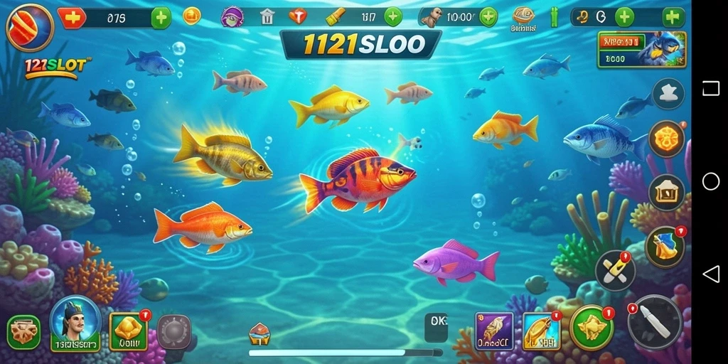 Tampilan gameplay menembak ikan yang menarik di 1121SLOT.
