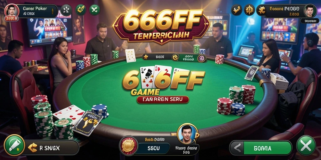 Tampilan gameplay Poker menarik di aplikasi 666FF.
