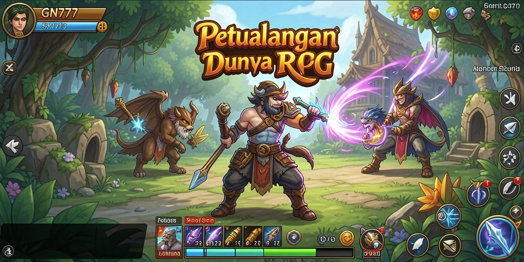 Gameplay seru dalam GN777 dengan eksplorasi dunia RPG.