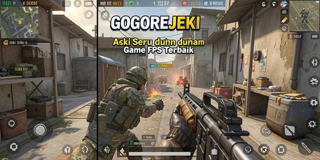 Tangkapan layar utama GOGOREJEKI menampilkan aksi mendebarkan dalam pertempuran yang intens.