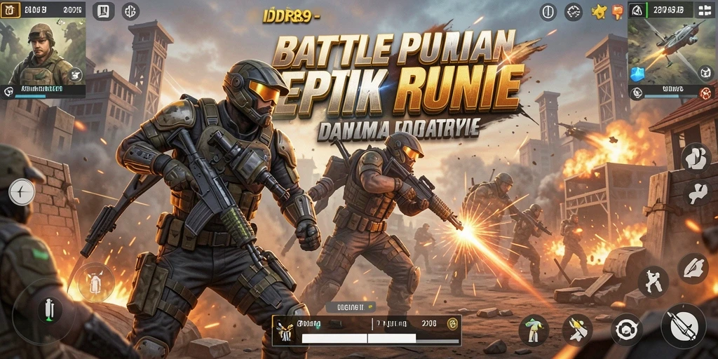 Tangkapan layar gameplay <strong>IDR89</strong> menunjukkan pertempuran epik di medan perang Battle Royale.