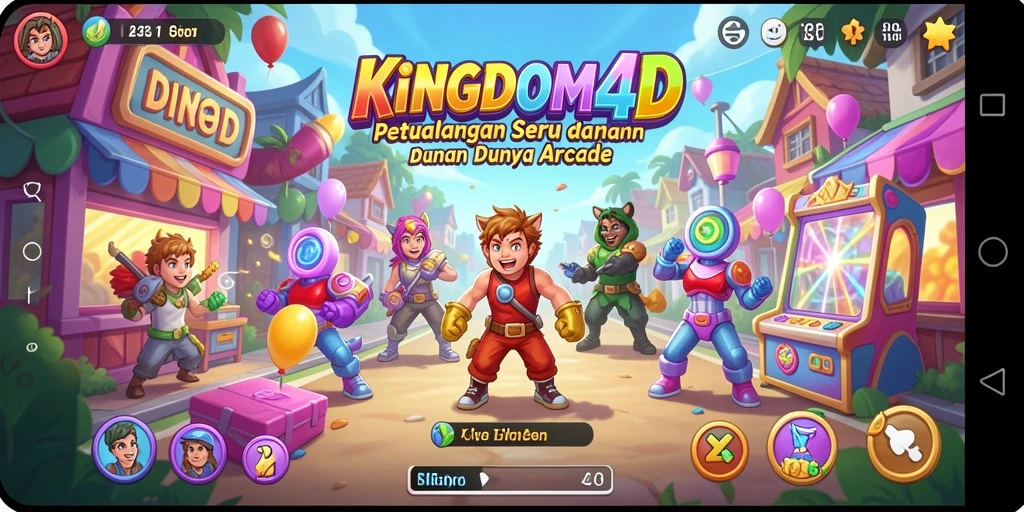 Screenshot KINGDOM4D menampilkan berbagai karakter dalam aksi yang mendebarkan.