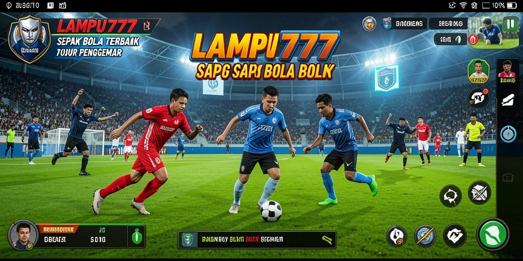 Screenshot menampilkan aksi seru dalam permainan sepak bola.
