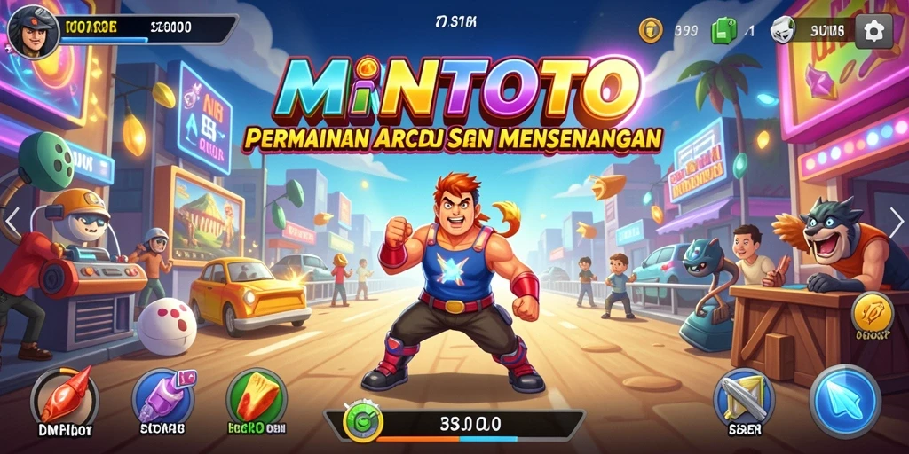 Screenshot gameplay MINTOTO menampilkan aksi seru dalam permainan Arcade.