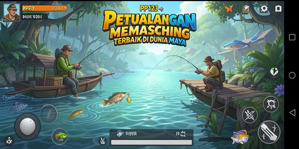 Tampilan gameplay PP123 menampilkan pengalaman memancing yang memukau.